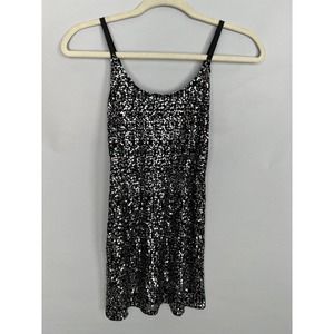 Victoria's Secret Black Sequin Sheer spaghetti strap Top Size XS